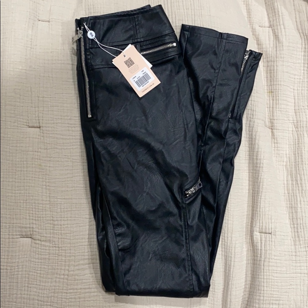 Faux leather pants